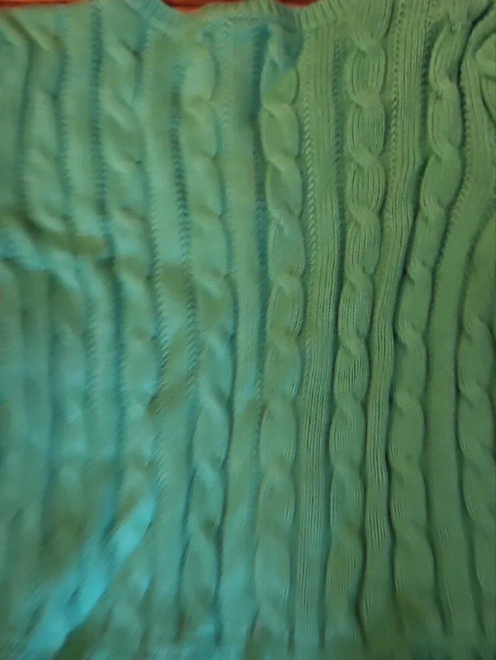 Polo by Ralph Lauren Green Cable-Knit Ruffle Hem Sweater